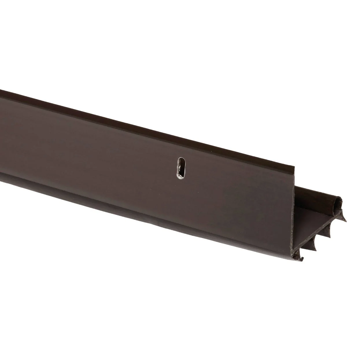 Contemporary M-D 2.5 In. W. x 1.5 In. H. x 36 In. L. Brown Vinyl L-Shaped Door Bottom with Vinyl Fins for 1-3 4 In. Door Top-Quality