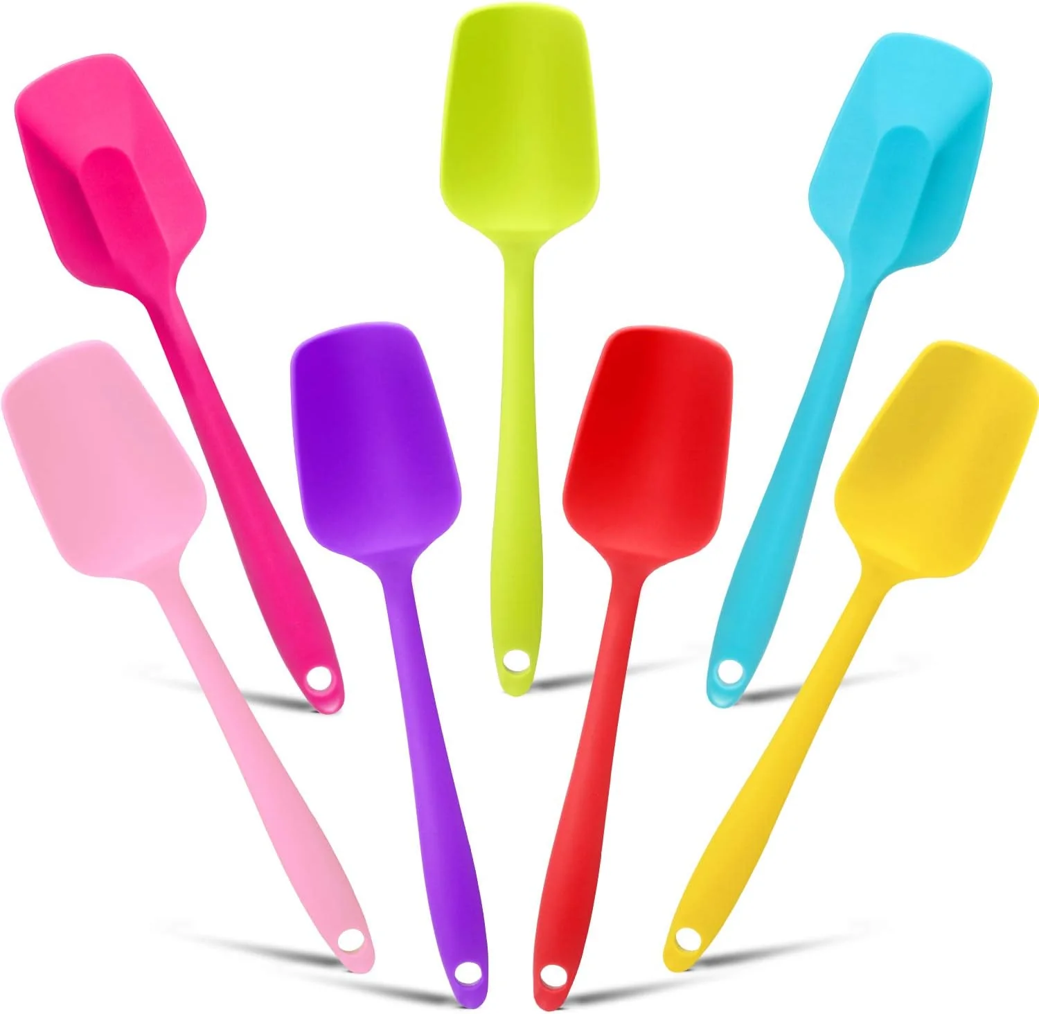 Durable Patelai Silicone Spatulas 7 Pieces 8.2 Inch Small Rubber Spoon Non Stick Kitchen Spatulas Heat Resistant Flexible Scrapers Baking Tool for Cooking Minimalist