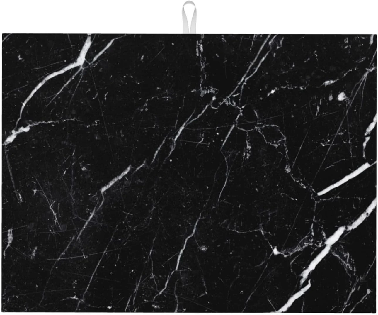 Convenient Black Marble Dish Drying Mat Coffee Bar Mat 18×24 Inch Ultra absorbent microfiber • Conceals coffee stains • Thick sponge core • Machine washable • Protects countertops Traditional