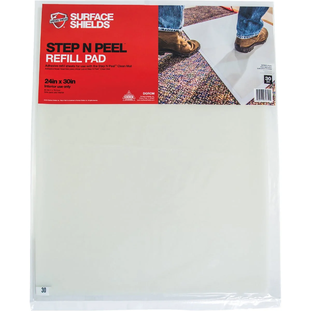 Trusted Surface Shields Step N Peel Clean Mat 24 In. x 30 In. Floor Protector Refill Sheets Healthy