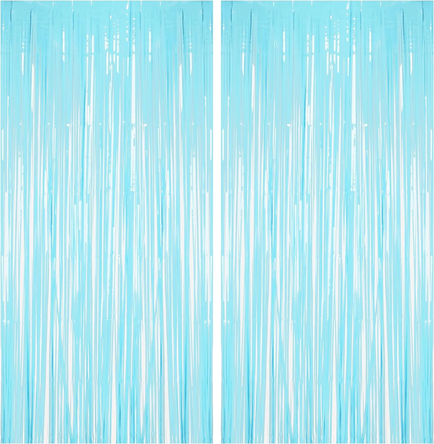 Fine Crafted BRAVESHINE Pastel Blue Fringe Curtains Party Streamers Backdrop 2 Pack Sophisticated