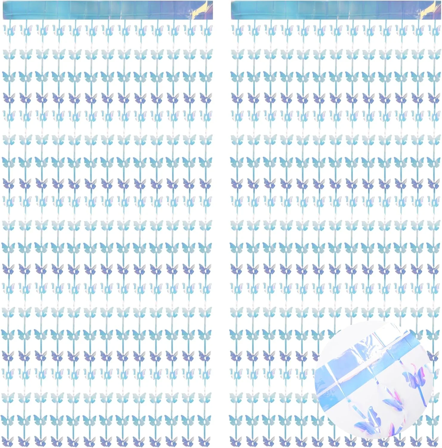 Versatile Braveshine Iridescent Hanging Butterfly Foil Fringe Curtain – 2 Pack 3.2×6.6ft Holographic Party Streamers Backdrop for Baby Bridal High-Performance