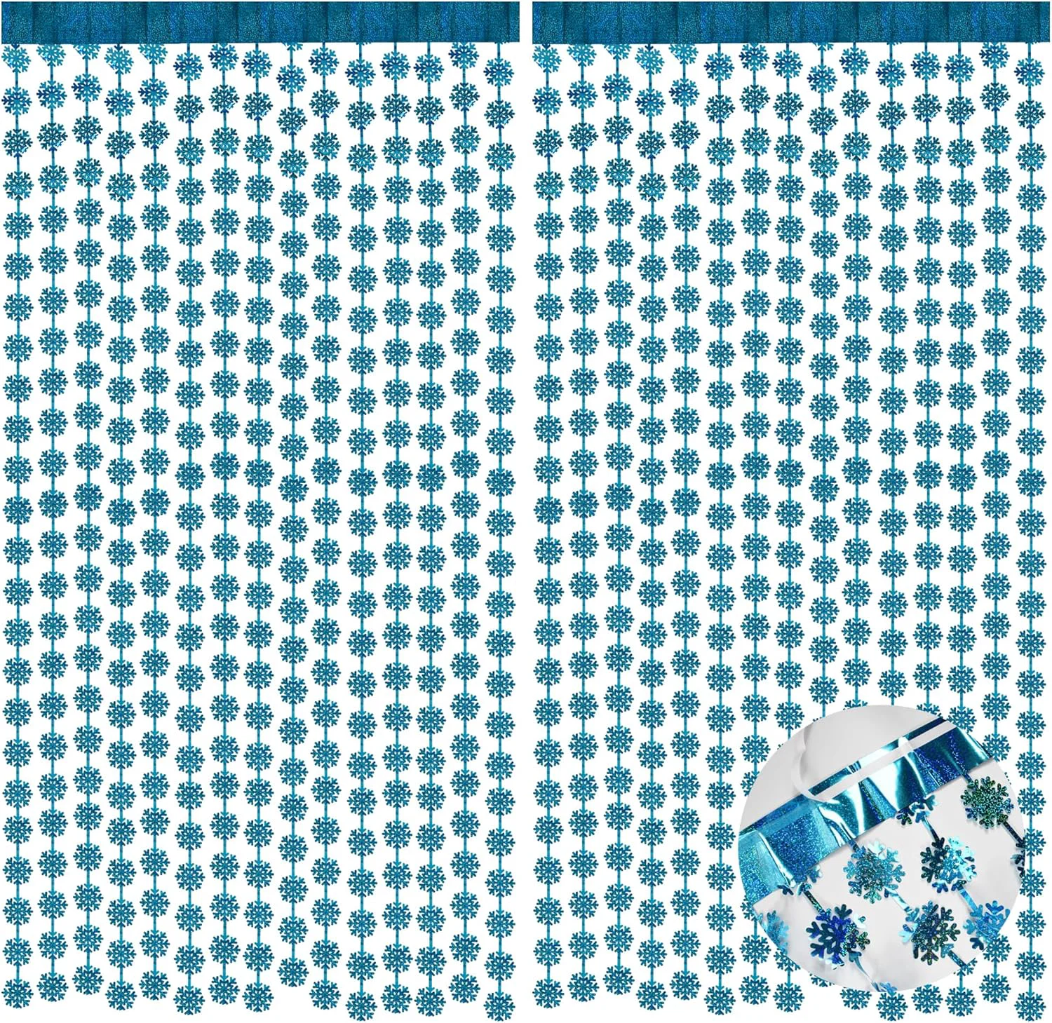 Fashionable Braveshine Blue Party Snowflake Backdrop – 2 Pack Hanging Foil Fringe Snow Flakes Party Streamers Curtain for Christmas Winter-Themed Frozen Birthday Quality