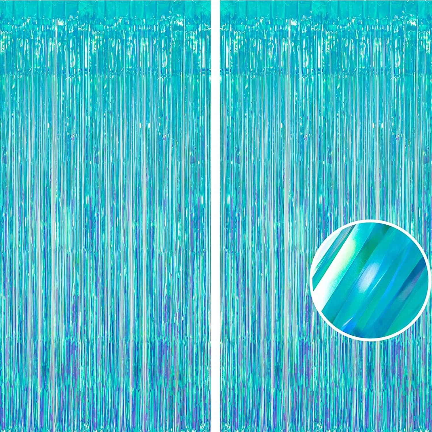Healthy Braveshine Party Decorations Iridescent Foil Fringe Backdrop – 2 Packs 3.2 x 6.5 ft Holographic Tinsel Backdrop Party Streamers Curtain for Birthdays Trendy