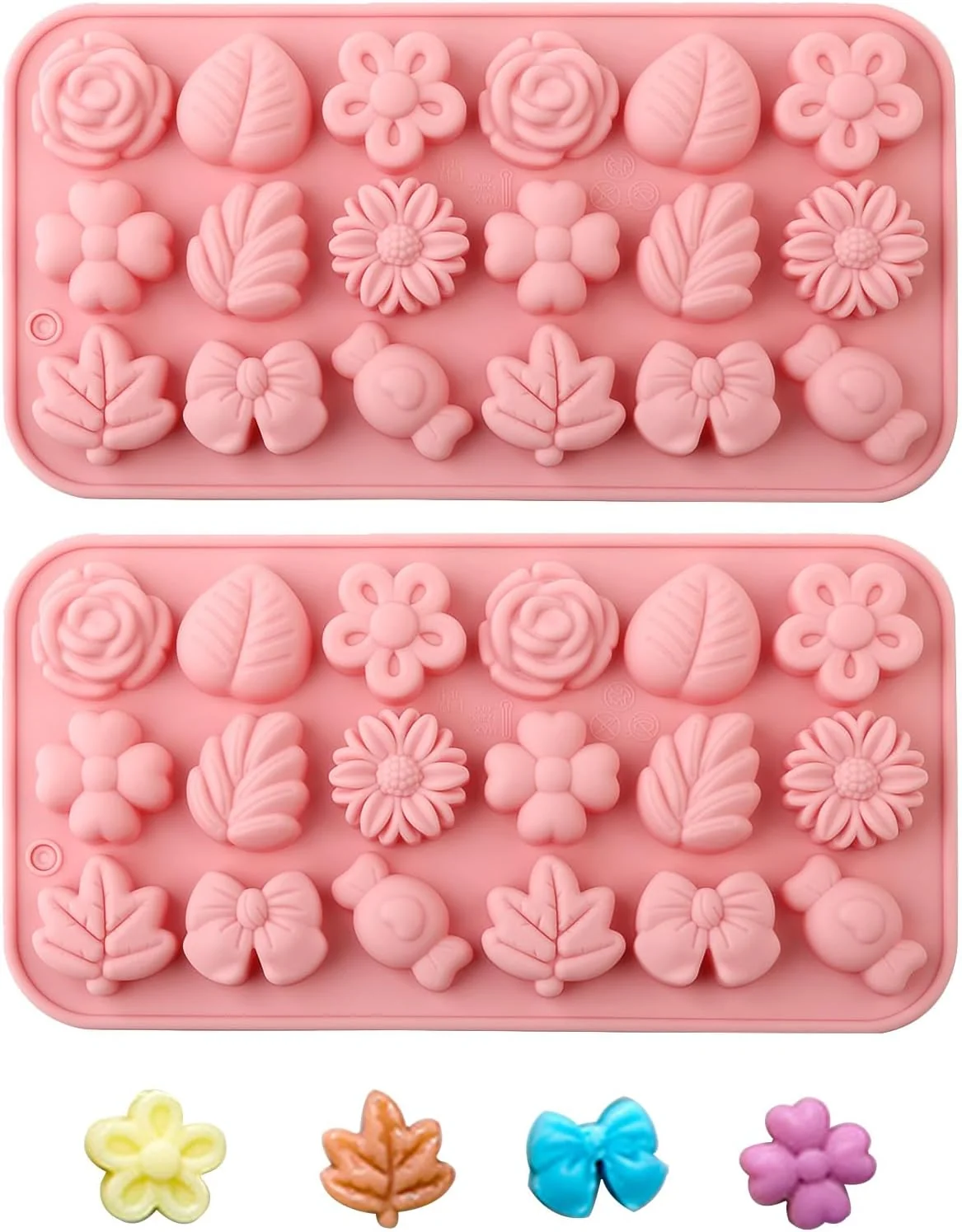 Relaxed 2Pcs Silicone Flower Molds for Cakes Cupcakes Chocolate Candy Sugar Craft and Resin Crafts – Pink Flower Mold Set Pink Outstanding
