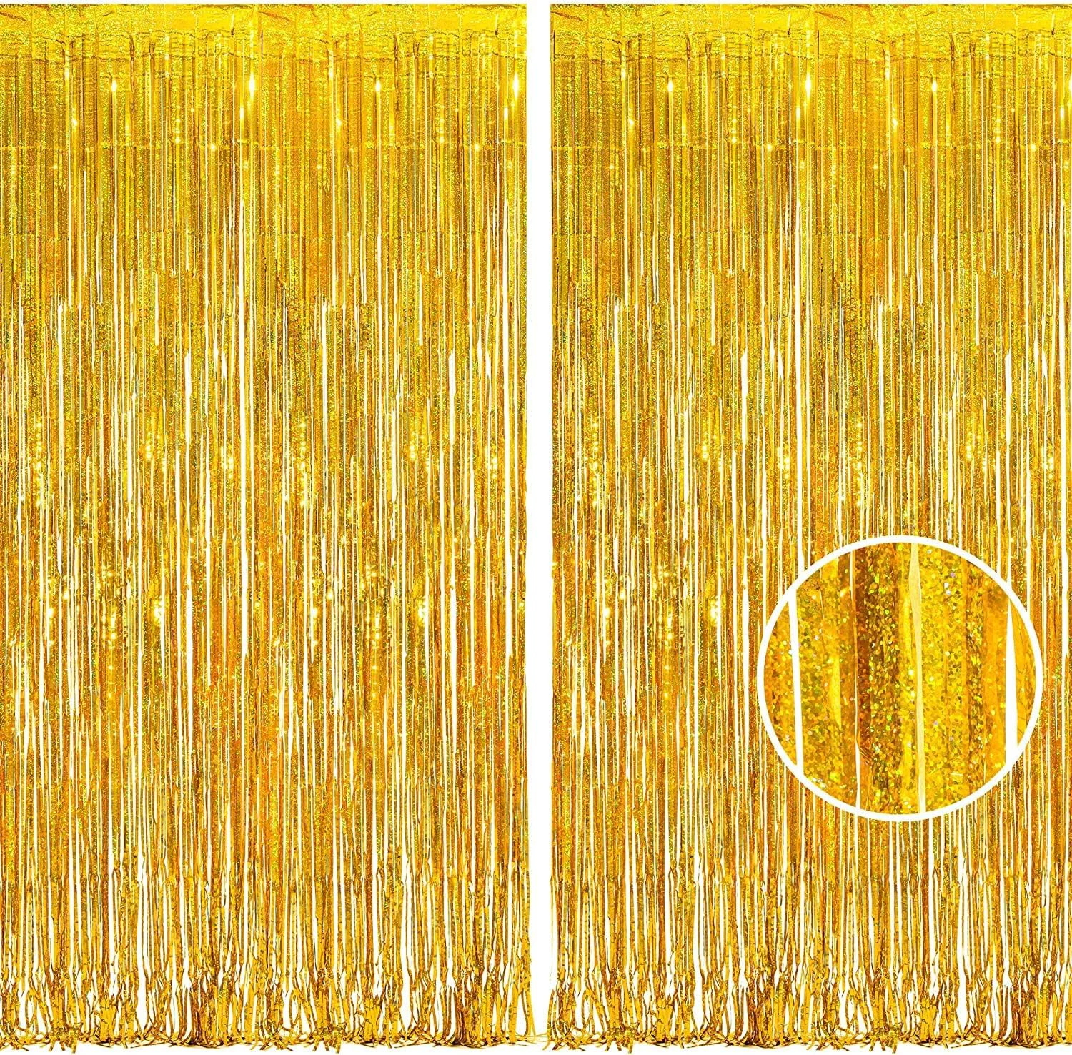 Certified Braveshine Gold Tinsel Foil Fringe Curtains – 2Pcs 3.2×8.2ft Holidays Photo Backdrop for Men 60th Birthdays Bridal Exceptional