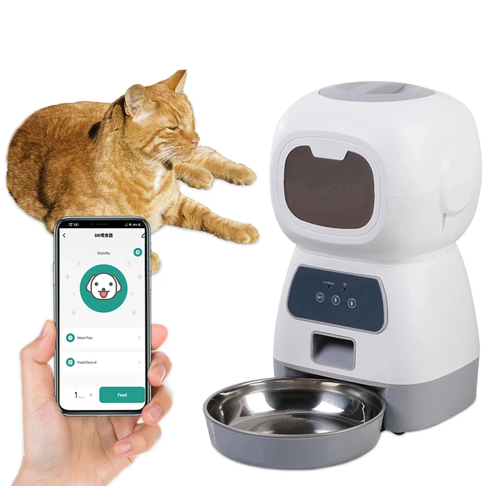 Responsible 3.5L Smart Automatic Pet Feeder with Voice Recorder — Wi-Fi App or Key Control for Cats Dogs Consistent