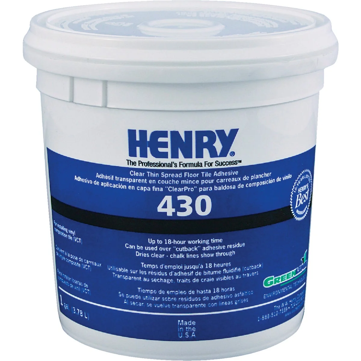 Trusted Henry 430 ClearPro Vinyl Floor Adhesive 1 Gal. Fashionable