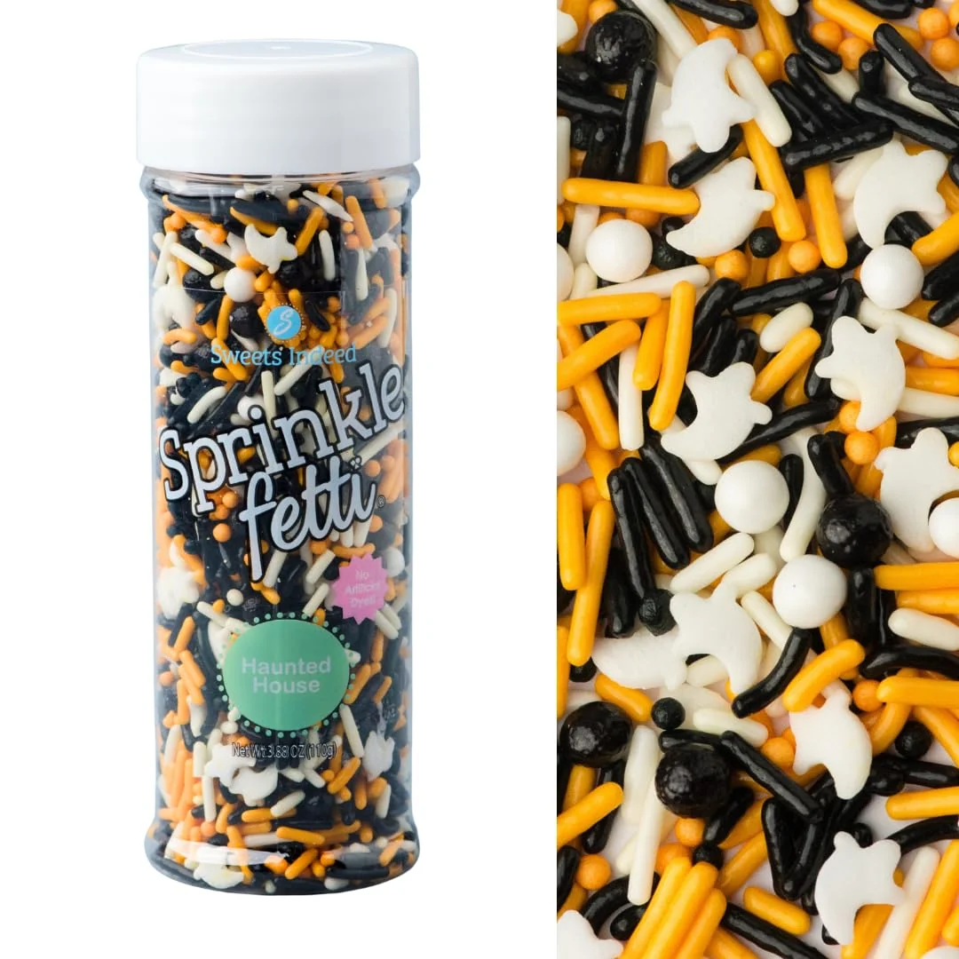 Relaxed Sweets Indeed Dye Sprinkles for Baking 3.6 ounces Haunted House Smart