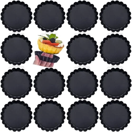 Sophisticated Mini Tart Pans 4 Inch with Removable Bottom Quiche Pans 16PACKS High-Grade