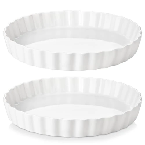Innovative Porcelain Pie Pan Quiche Baking Dish 2 Count Contemporary
