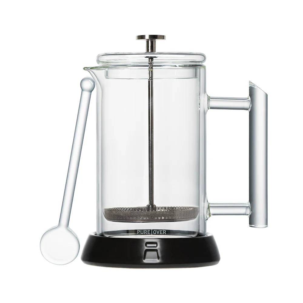 Sustainable Pure Over French Press Coffee Maker with Borosilicate Glass Excellent