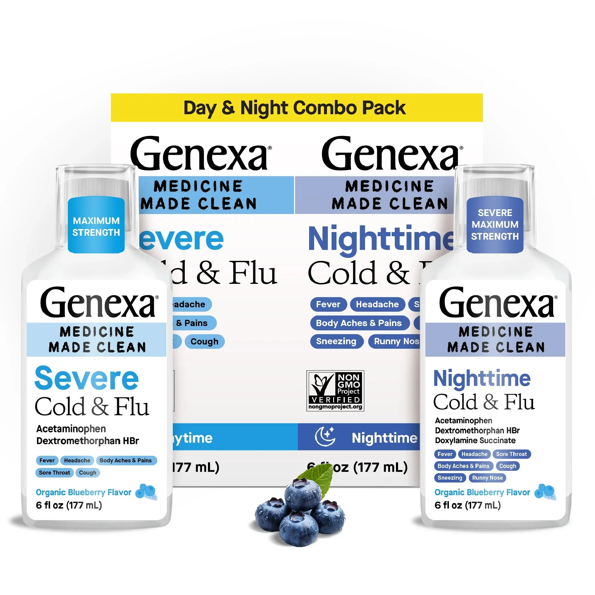 Next-Generation GENEXA Daytime Nighttime Severe Cold Flu Combo Pack High-Performance