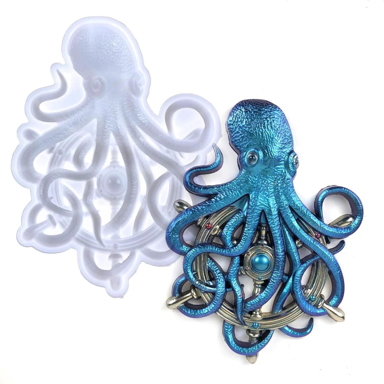 Luxury Octopus Resin Mold Cute Silicone Octopus Epoxy Molds 3D Large Animal Silicone Molds for Resin Casting Wall Hanging Safe