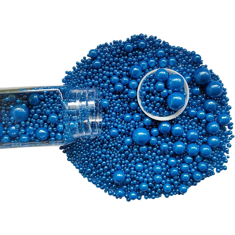 Convenient Edible Royal Blue Sugar Pearls Candy Sprinkles 120G 4.23Ounce Baking Cake Sprinkles Cupcake and Cake Topper Cookie Decorations Wedding Party Recyclable