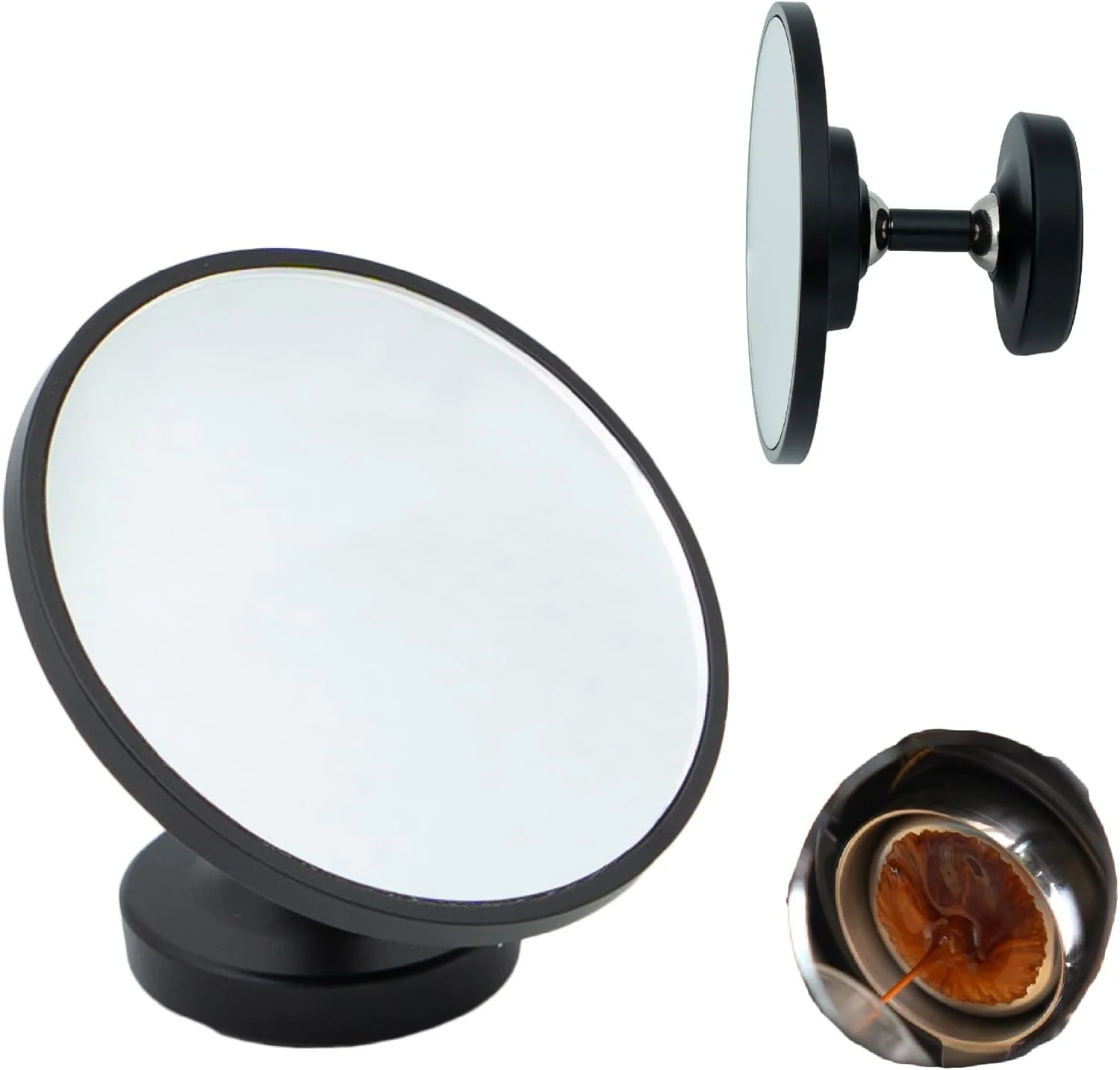 World-Class MiiCoffee Espresso Shot Mirror for Bottomless Portafilter Black Fine