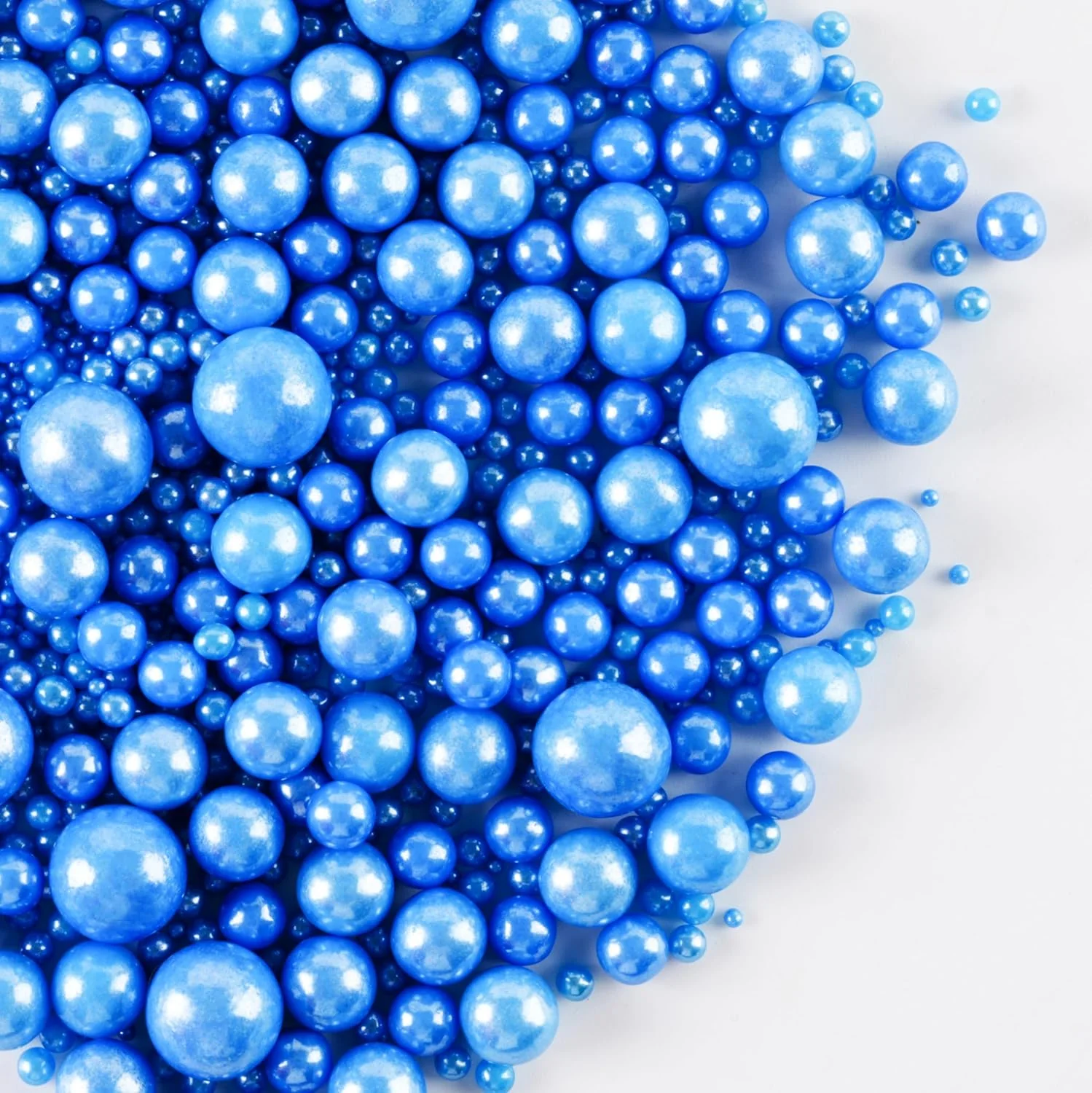 Practical Kasvan Royal Blue Pearl Sugar Sprinkles – Edible Candy Pearls 130g 4.58 Oz Mix Size Baking Cake Decorations Smooth