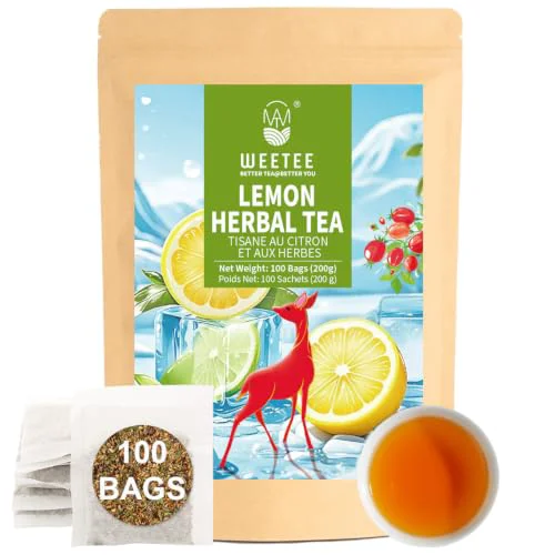Premium Material Lemon Herbal Tea Bags 100ct 100 Count Responsible