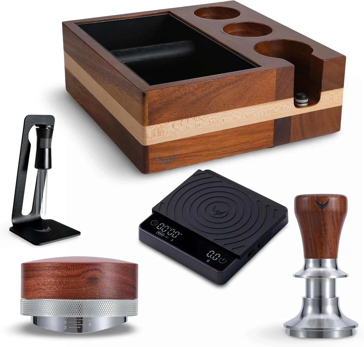 First-Class 54mm Breville Espresso Accessories Kit – Calibrated Tamper Knock Box Tamping Station Coffee Distribution Tool Environmentally Friendly