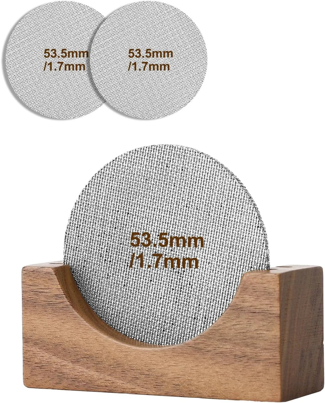 Reliable 53.5mm Coffee Puck Screen Walnut Puck Screen Holder 316 Stainless Steel Espresso Filter for Espresso Portafilter Excellent