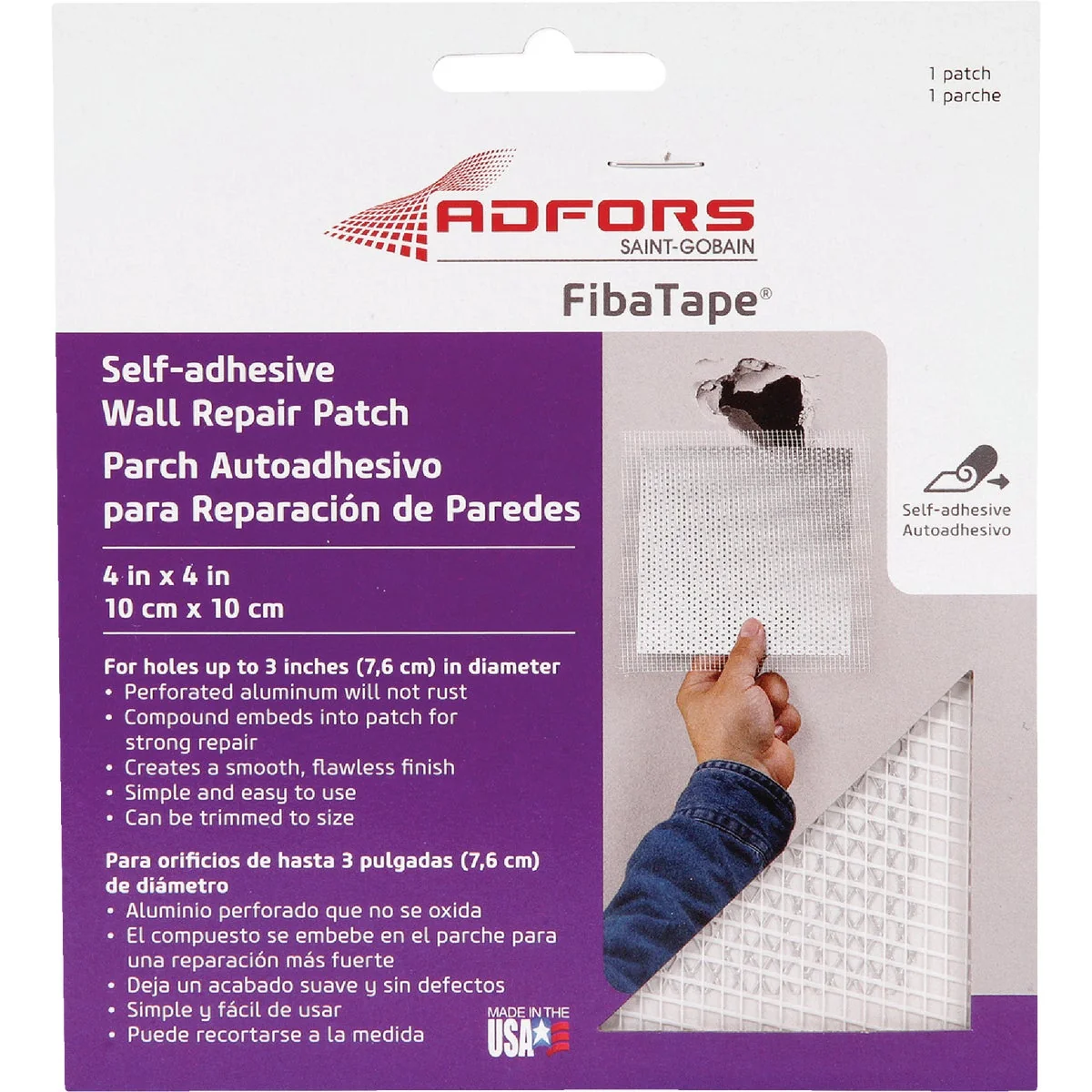Certified FibaTape 4 In. x 4 In. Wall Ceiling Self-Adhesive Drywall Patch Crafted