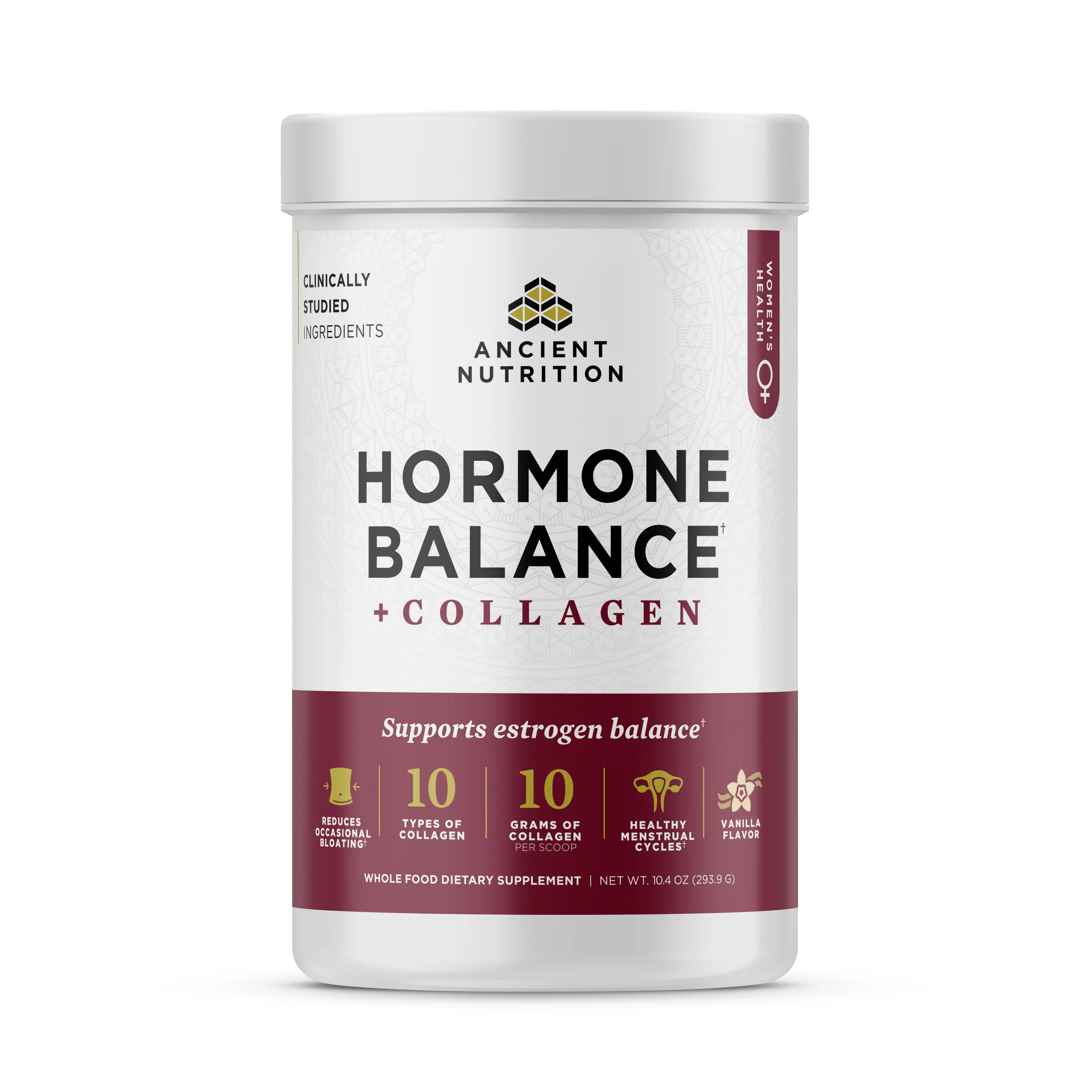Relaxed Ancient Nutrition Hormone Balance Collagen Vanilla Powder Lightweight