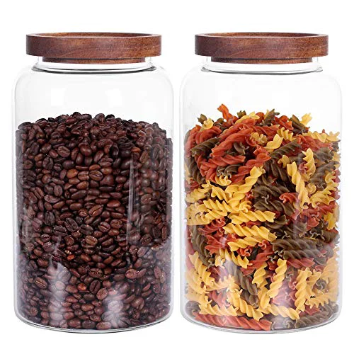World-Class Large Glass Jar with Airtight Lid Set of 2 93 FL OZ Smooth