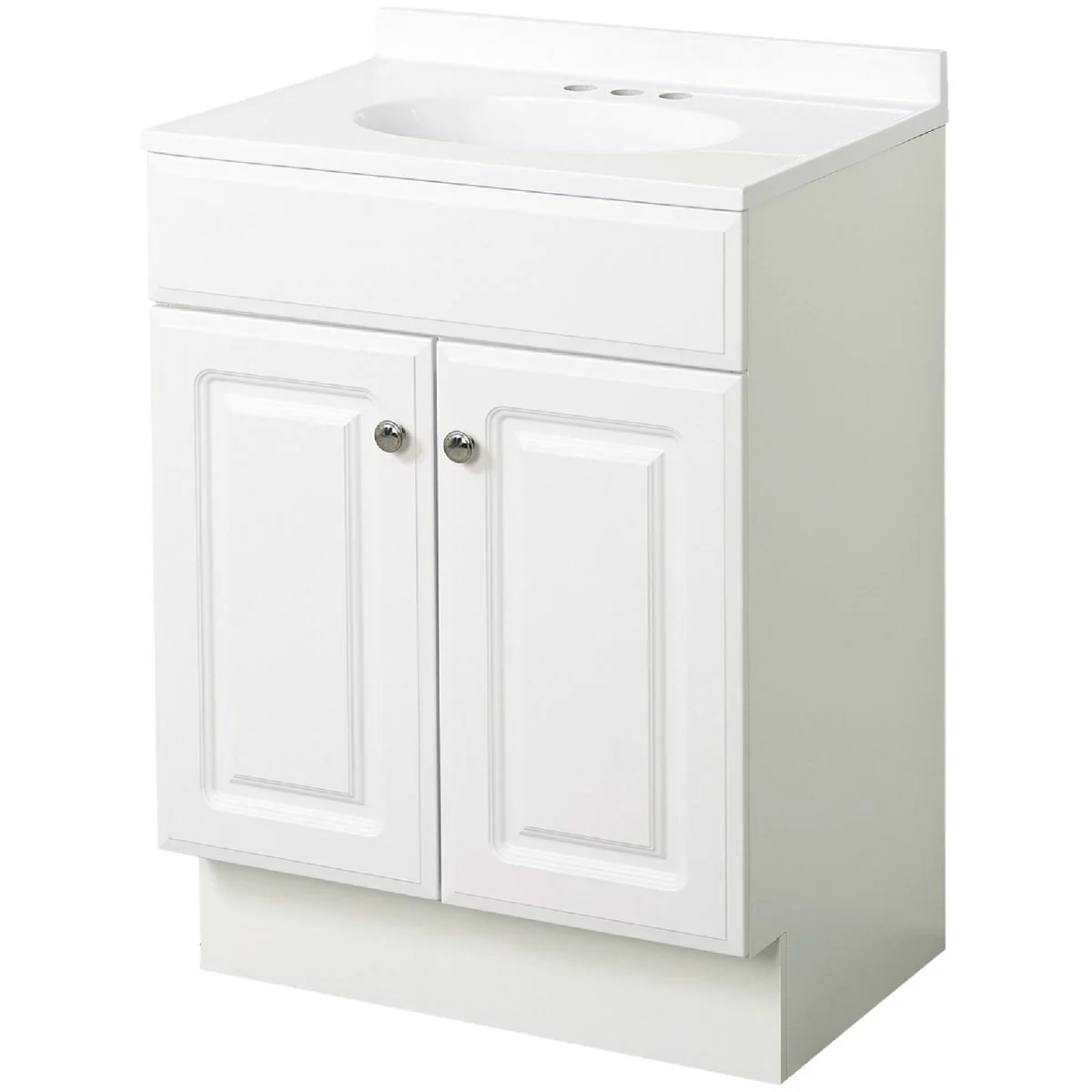 Smooth Zenith Zenna Home White 36 In. W x 35 In. H x 18 In. D Vanity with White Cultured Marble Top Clean