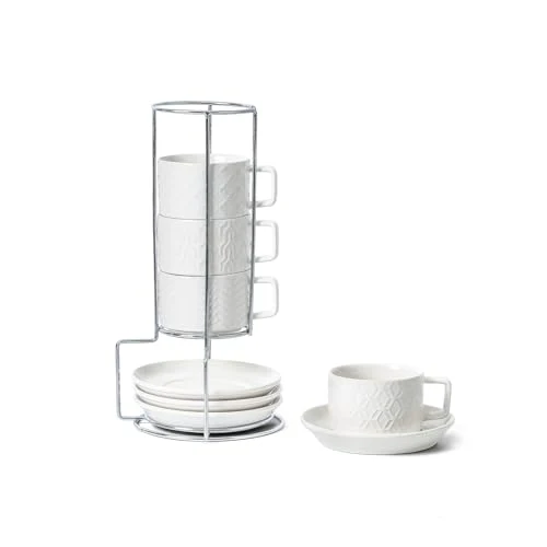 Luxury 4oz Ceramic Espresso Cups Set of 4 4 Count Versatile