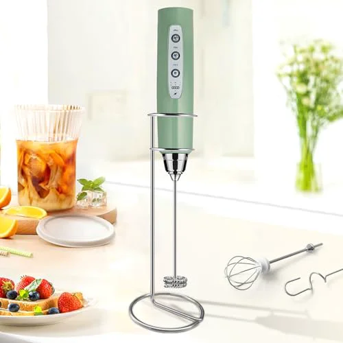 Solid Milk Frother Wand Rechargeable Handheld Electric Whisk 3 Speed Adjustable Genuine