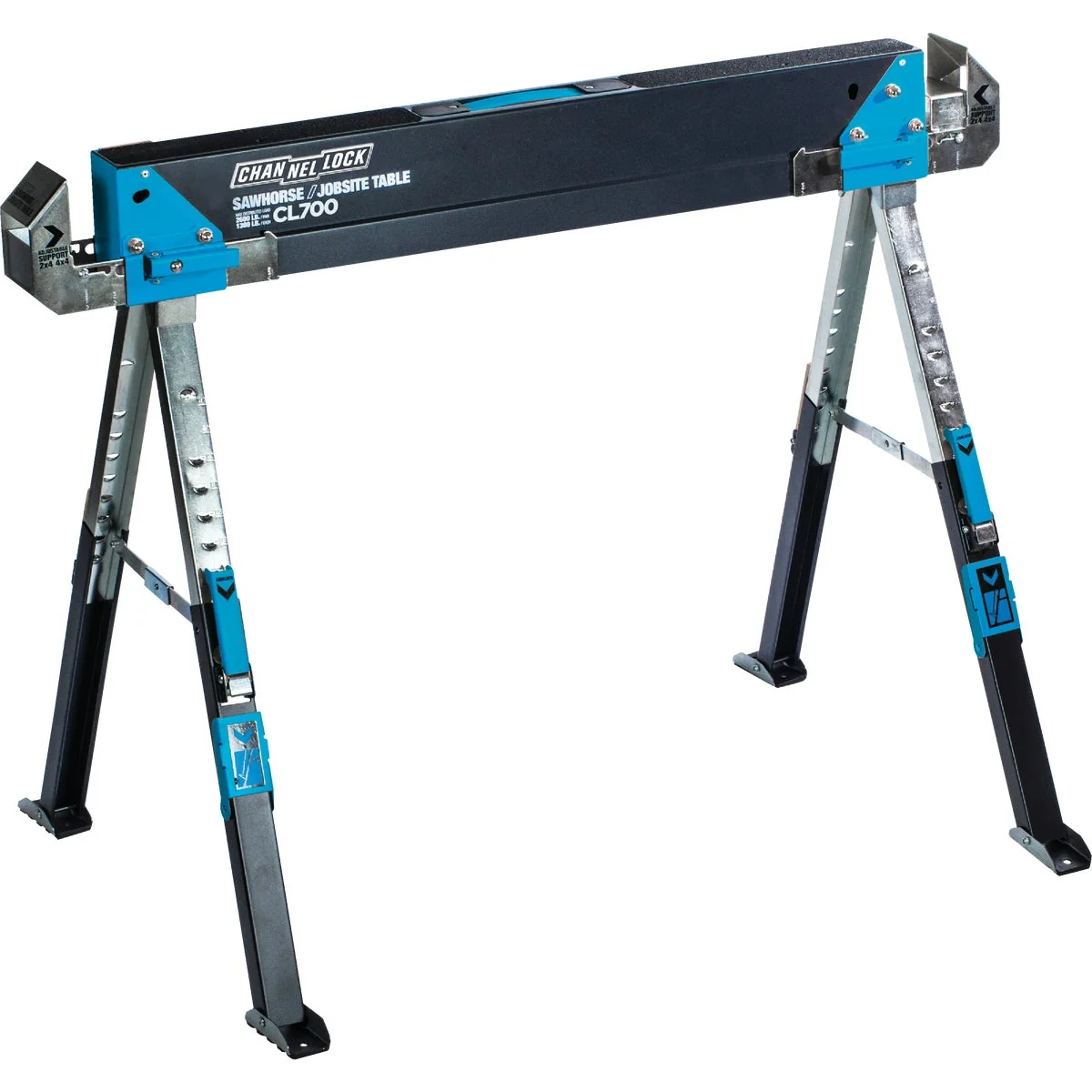 Selected Channellock 39-1 4 to 45-3 4 In. Long Steel Adjustable Sawhorse 1300 Lb. Capacity Prestigious