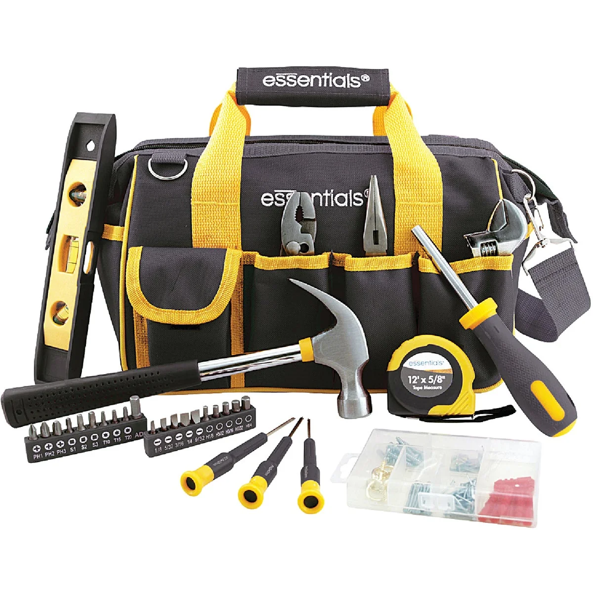 Organic Essentials Around-the-House Homeowner’s Tool Set with Black Tool Bag 32-Piece Authentic
