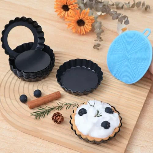 Comfortable Mini Tart Pans Removable Bottom 16 Count High-Performance