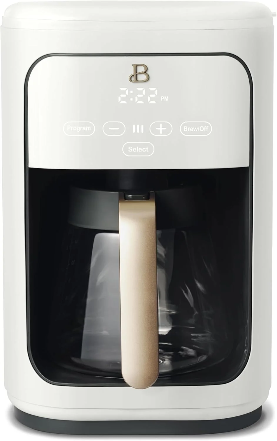 Efficient Beautiful Coffee Maker 14-Cup Touch-Activated Display Programmable Automatic Shut-Off 1200W Keep Warm 24h Timer White Icing Refined