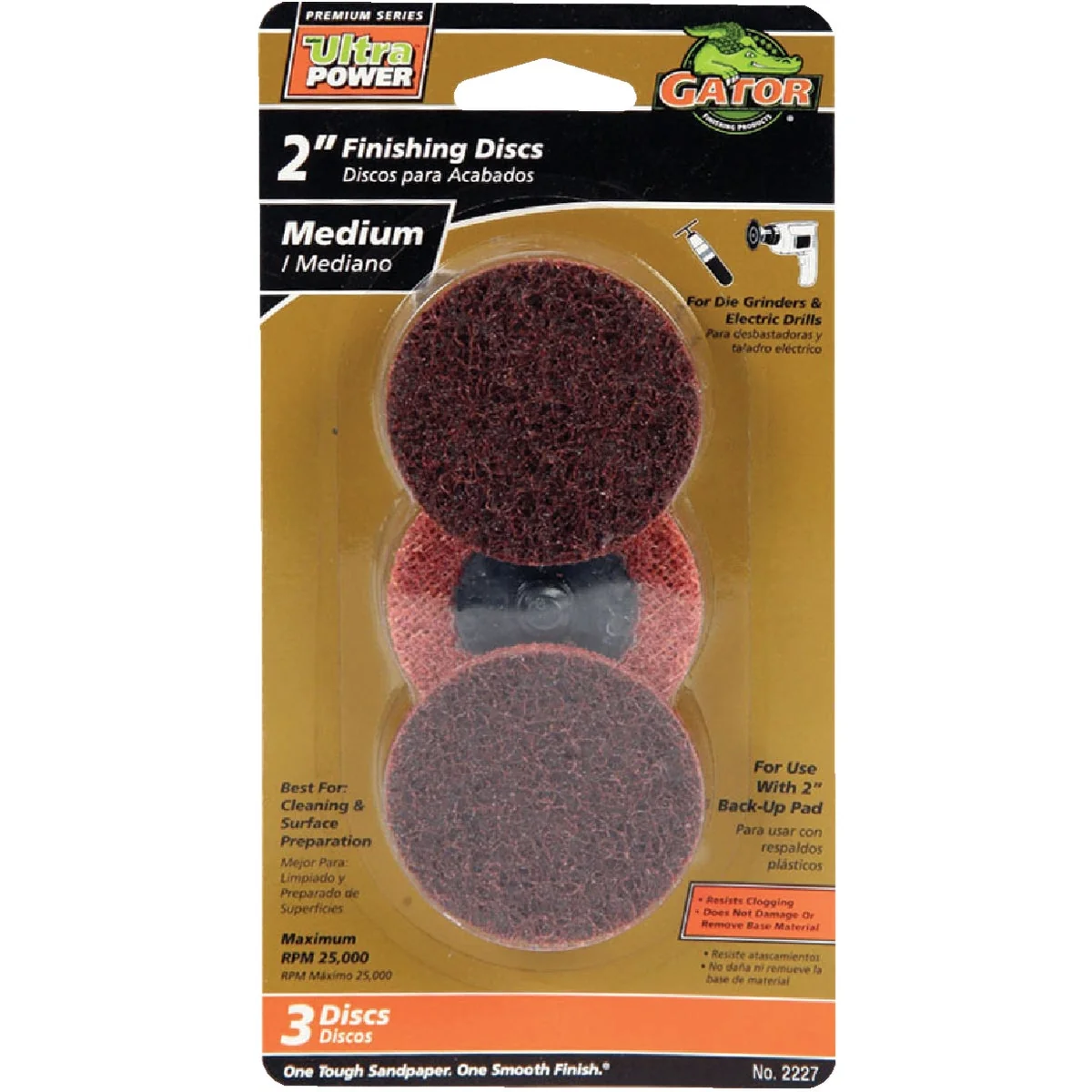 Efficient Gator Surface 2 In. 80 Grit Finishing Surface Conditioning Sanding Disc 3-Pack Effective