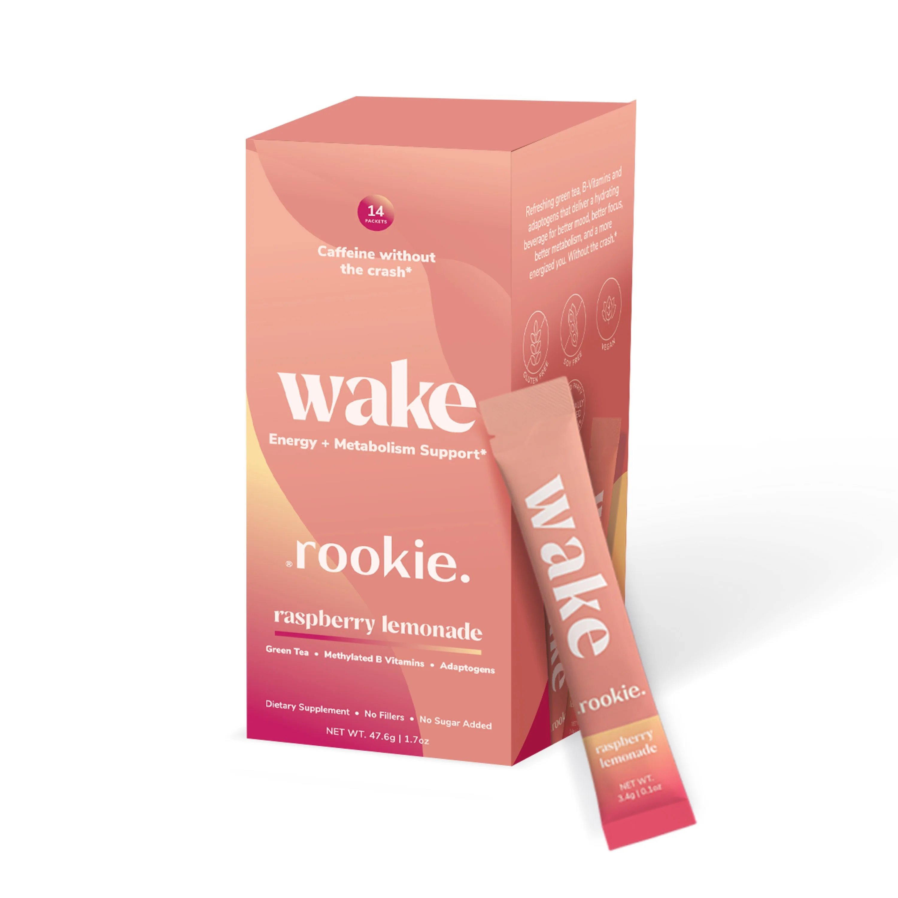 Classic Rookie Wellness Wake Powder Packets Energy Metabolism Support Powerful