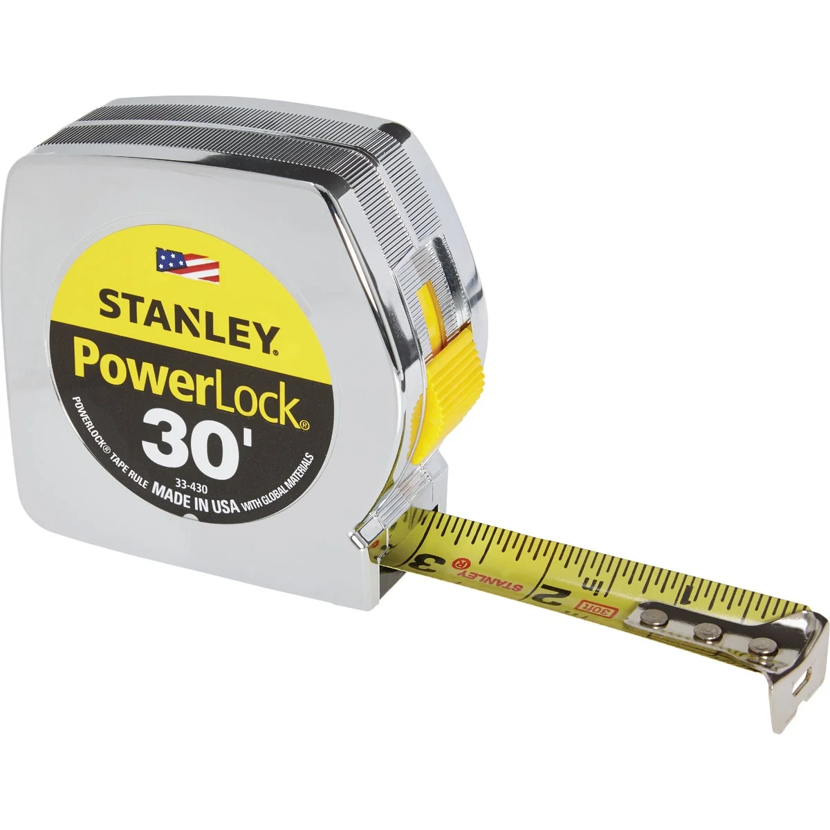 Secure Stanley PowerLock 30 Ft. Tape Measure Easy-to-Use