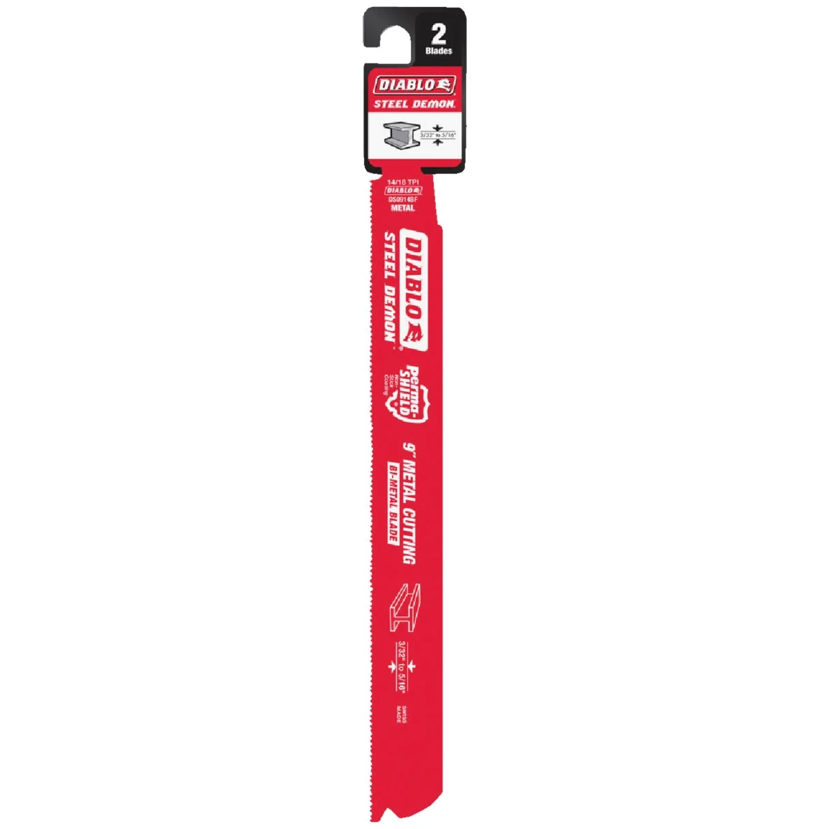 Official Diablo Steel Demon 9 In. 14 18 TPI Medium Metal Reciprocating Saw Blade 2-Pack Flexible