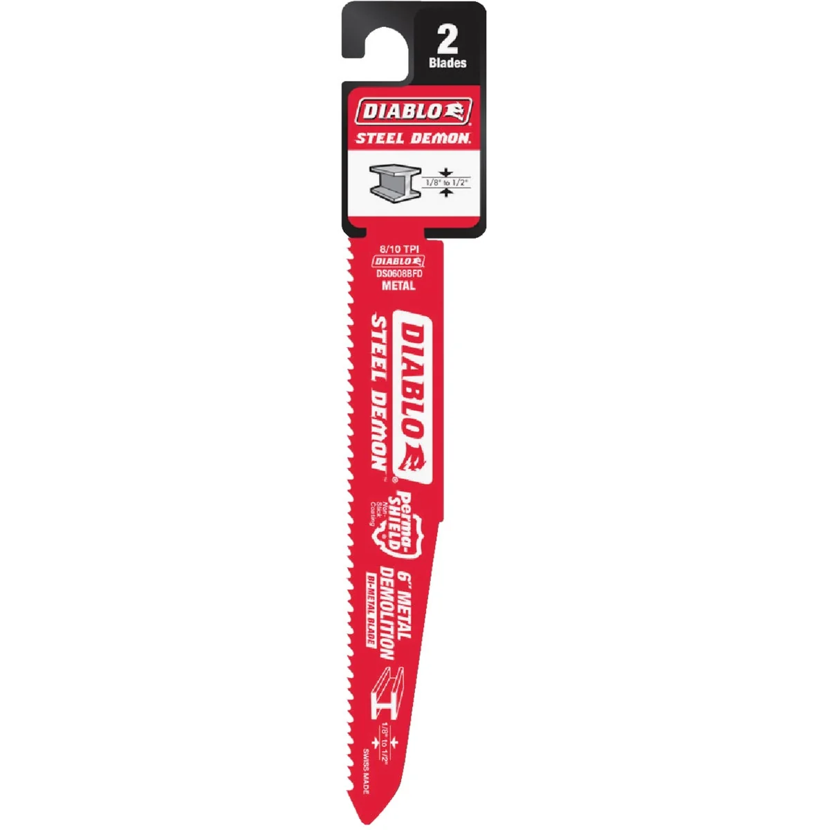 High-Quality Diablo Steel Demon Bi-Metal 6 In. 8 10 TPI Metal Demolition Reciprocating Saw Blade 2-Pack User-Friendly