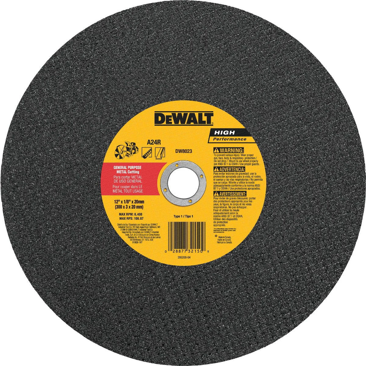 Modern DeWalt HP Type 1 12 In. x 1 8 In. x 20 mm Metal Cut-Off Wheel Carefully Designed