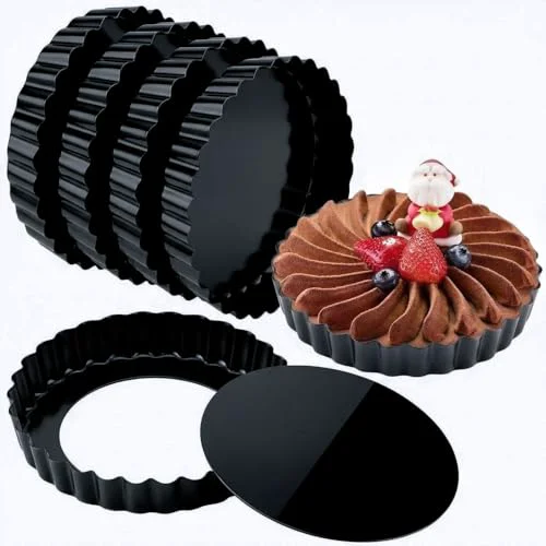 Modern 6 Pack 5 Inch Mini Tart Pans with Removable Bottom 6 Count Exceptional