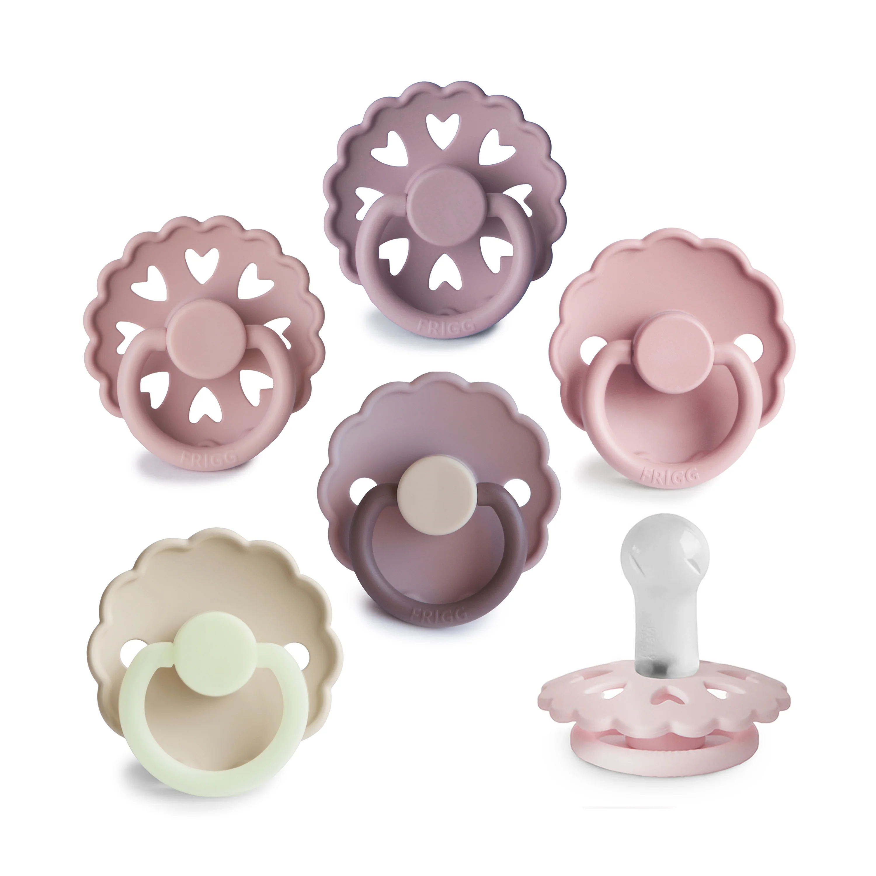 Safe mushie FRIGG Silicone Pacifier – BPA- 6-Pack Original Design