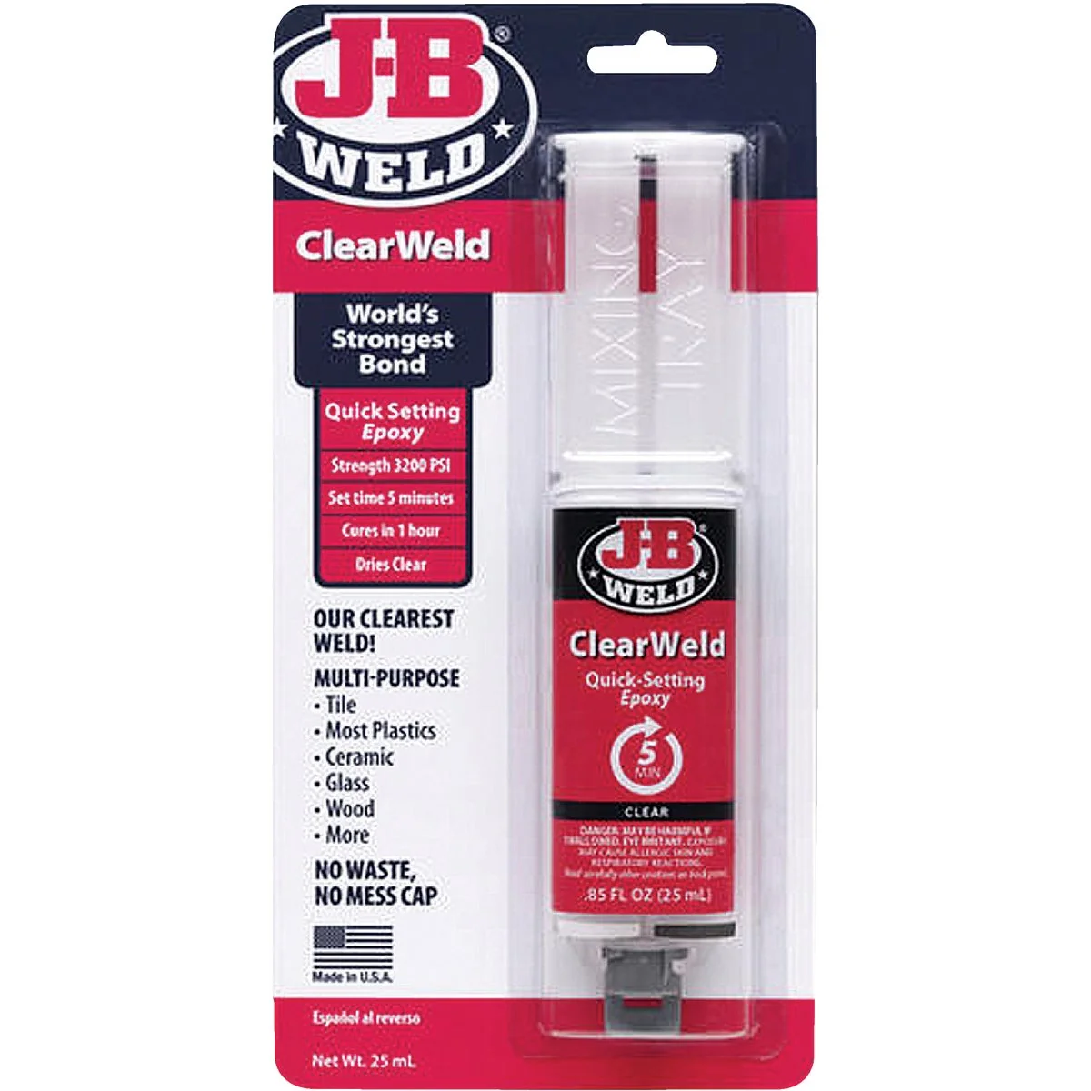First-Class J-B Weld 0.85 Oz. ClearWeld Epoxy Syringe Easy-to-Use