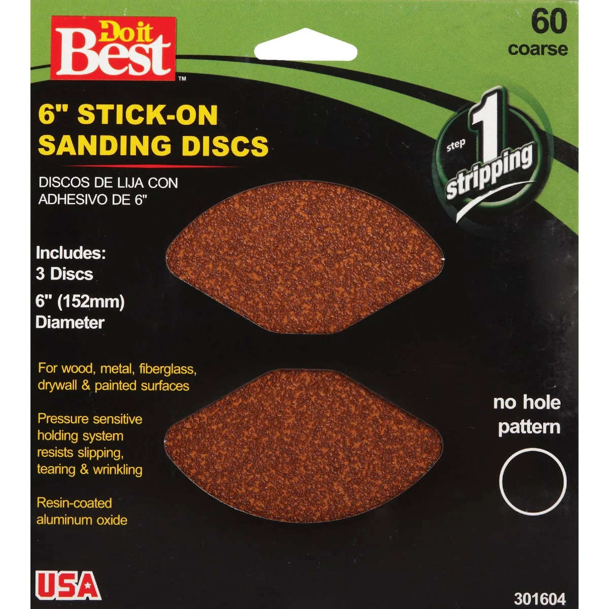 Sophisticated Do it 6 In. 60 Grit Stick-On Sanding Disc 3-Pack Functional