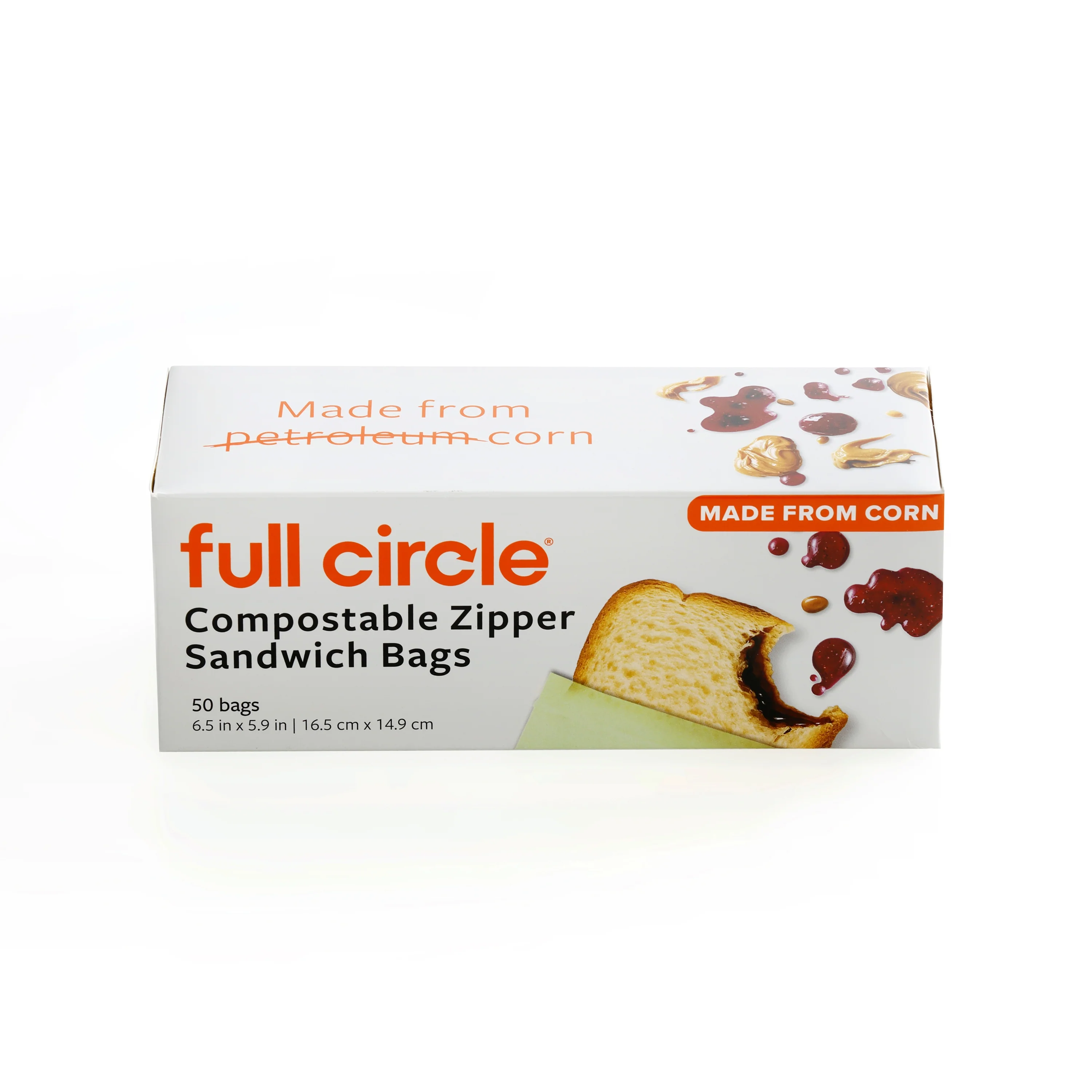Premium Material Full Circle Compostable Zipper Sandwich Bags Sophisticated