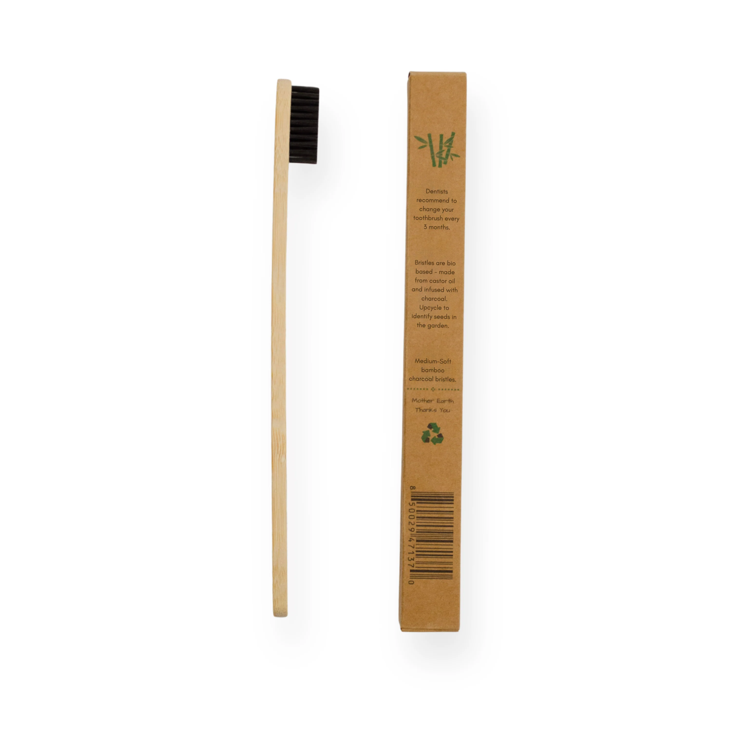 Dependable Me Mother Earth Bamboo Charcoal Toothbrush with Castor Oil Bristles Next-Generation