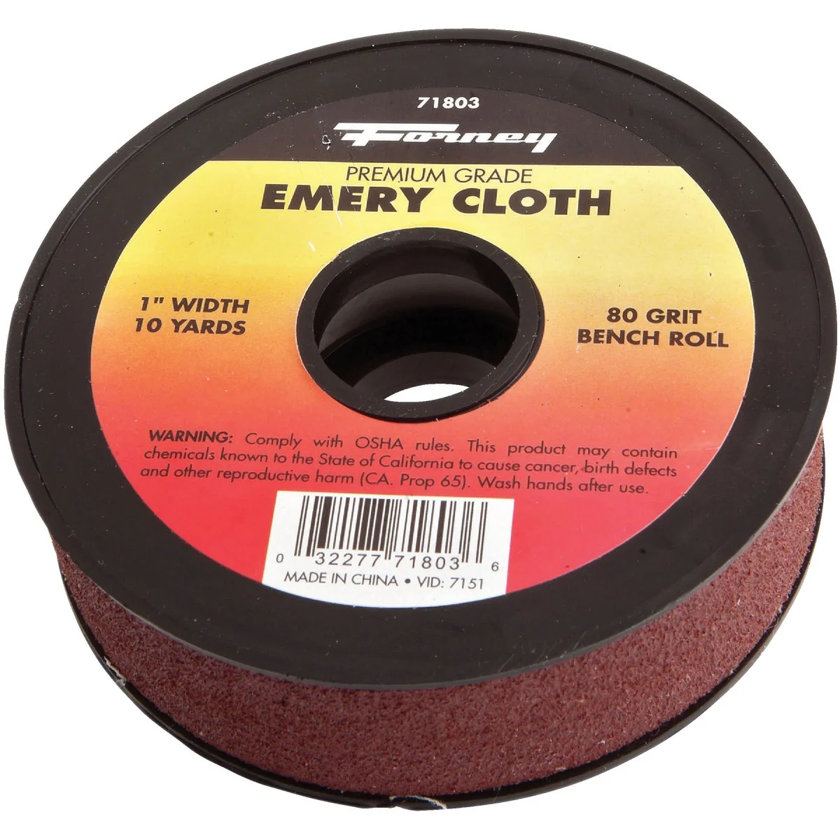 Pure Forney 1 In. W. x 10 Yd. L. 80 Grit Premium Grade Emery Cloth Exceptional