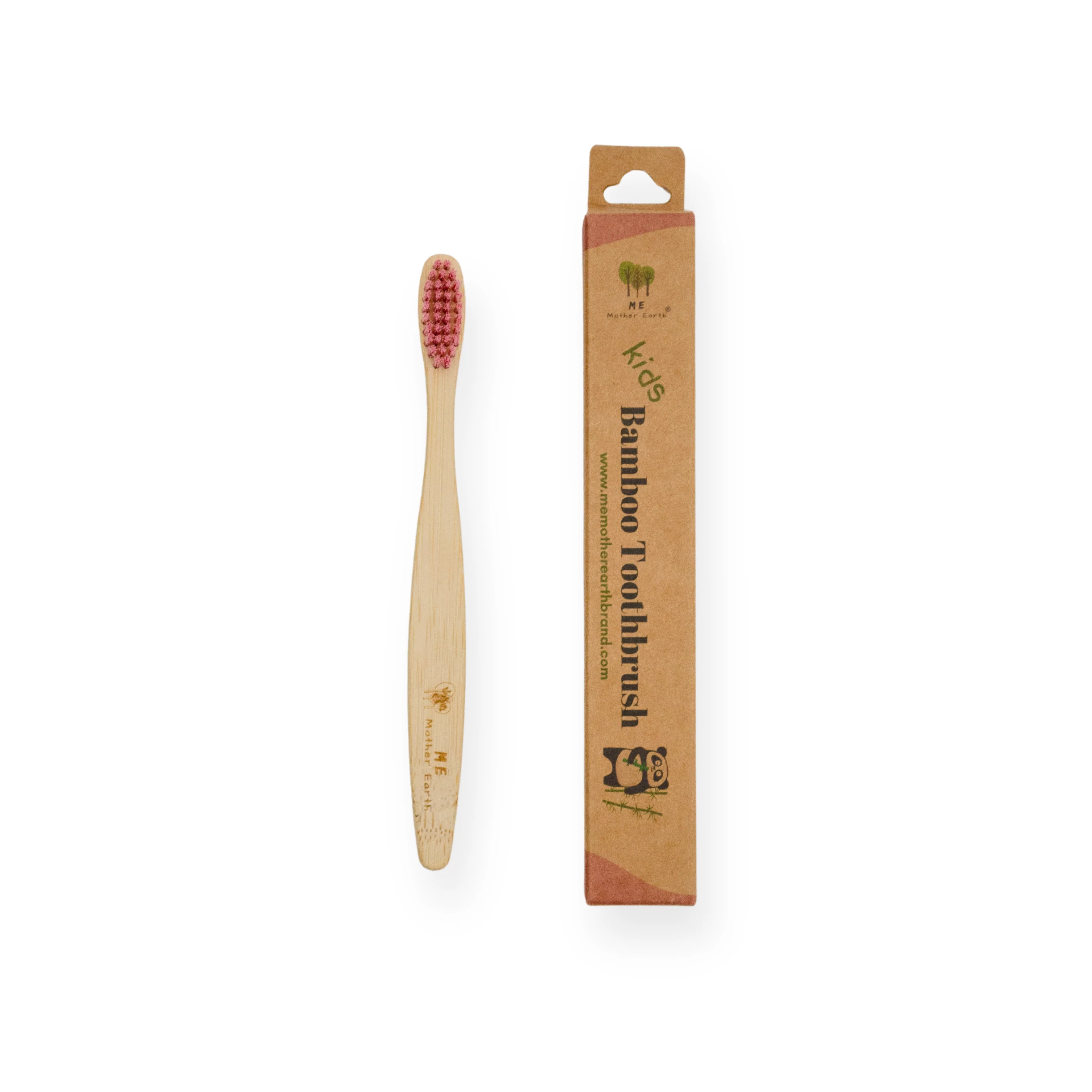 Organic Me Mother Earth Kids Bamboo Toothbrush with Castor Oil Bristles Secure