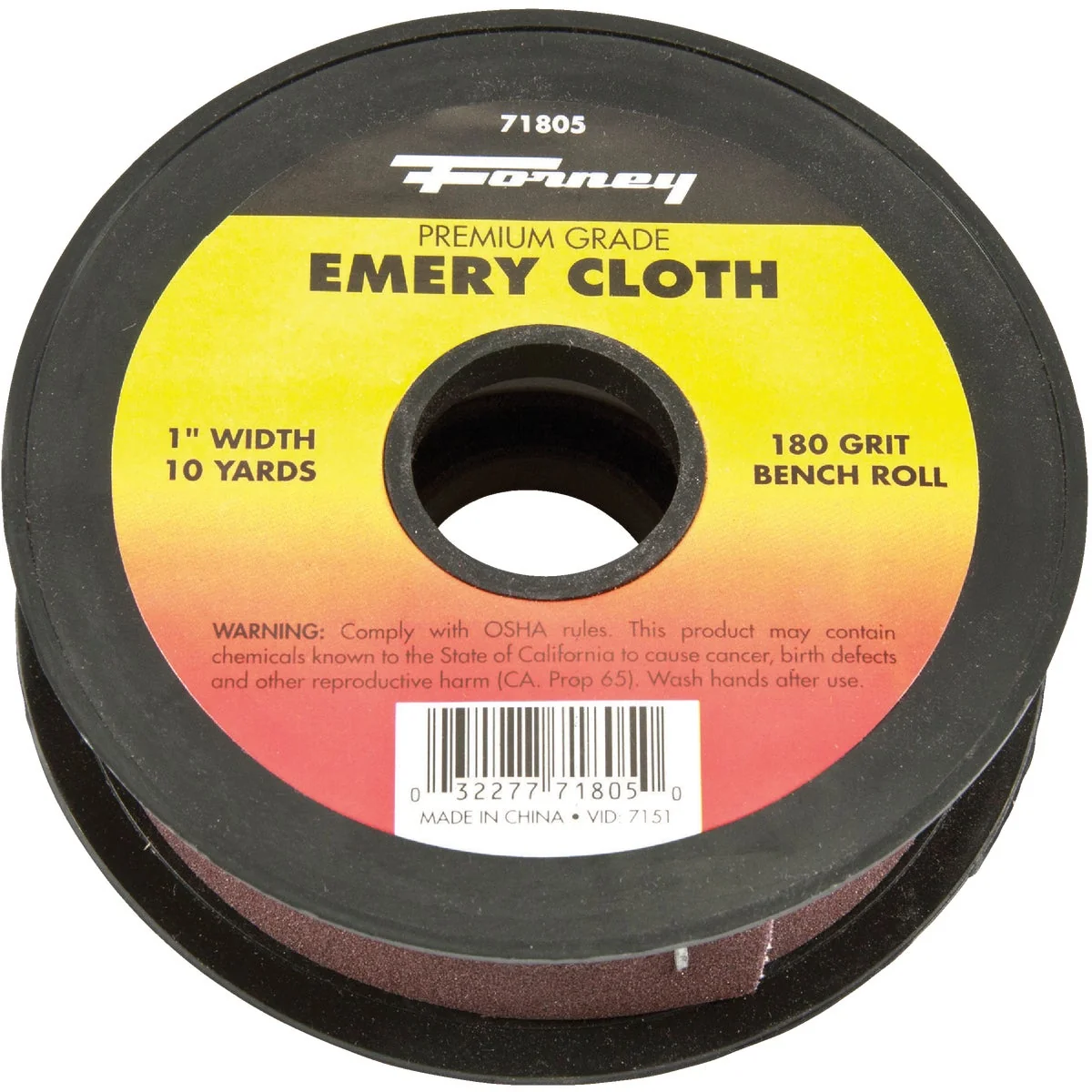 Breathable Forney 1 In. W. x 10 Yd. L. 180 Grit Premium Grade Emery Cloth Outstanding