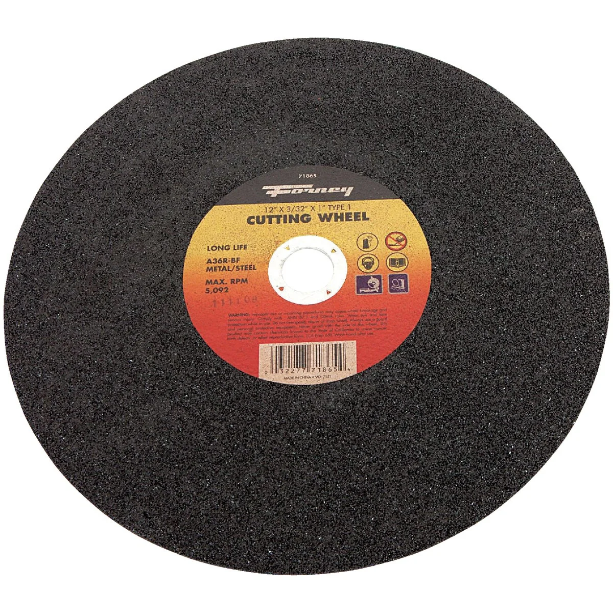 Premium Material Forney Type 1 12 In. x 3 32 In. x 1 In. Steel Cut-Off Wheel Superior